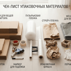 Чек-лист упаковочных материалов для офисного и квартирного переезда